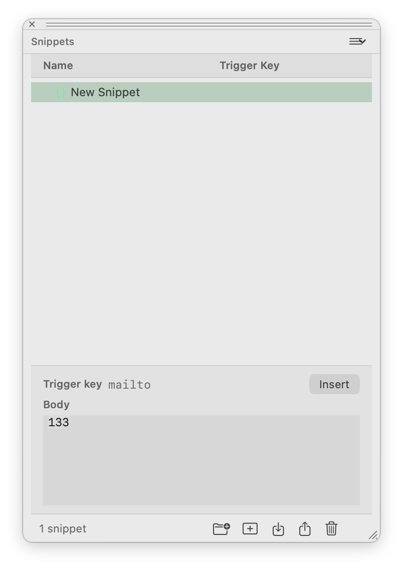 HTML Designer Snippets palette
